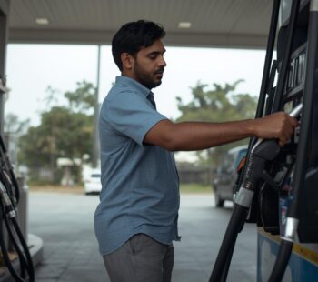 čovjek toči gorivo