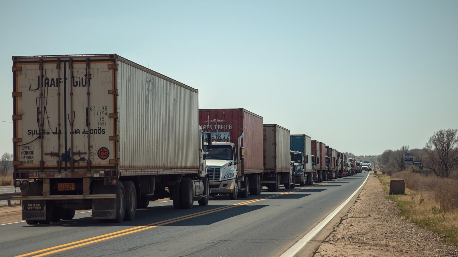 Kamioni na cesti prosvjed