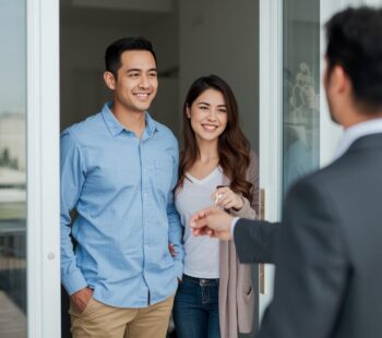 bračni par preuzima ključeve stana koji su kupili