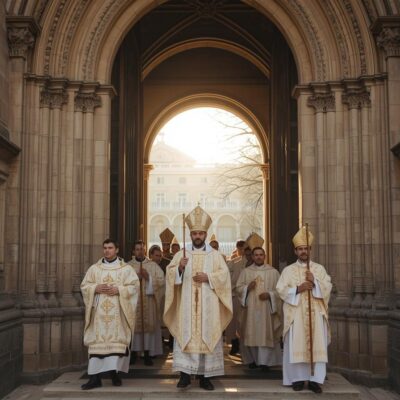 misa, svećenici, procesija, crkva, uskrsni ponedjeljak